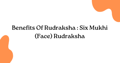 Benefits Of Rudraksha : Six Mukhi (Face) Rudraksha